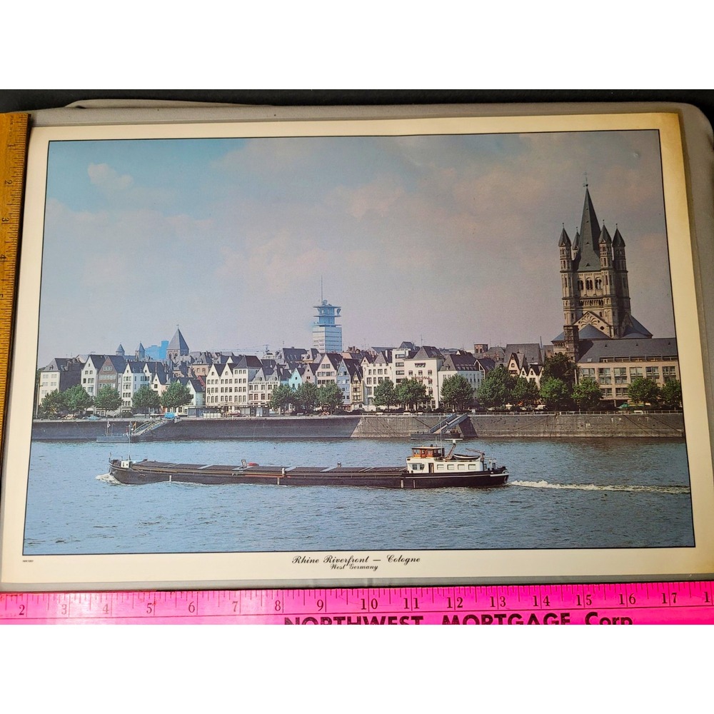 Rhine Riverfront Cologne West Germany Collectible Placemat.  I Have Diff. Ones